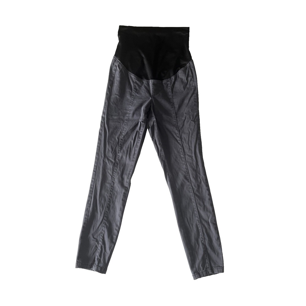 LOFT Women's Size 4 Maternity Gray‎ Pants Chino Skinny Seam Elastic Waist